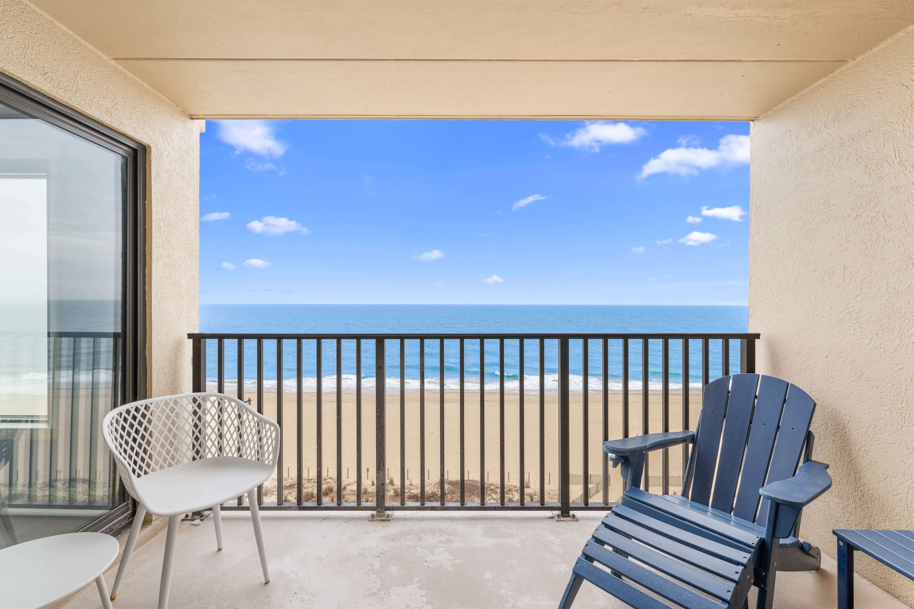 Private balcony with direct ocean view