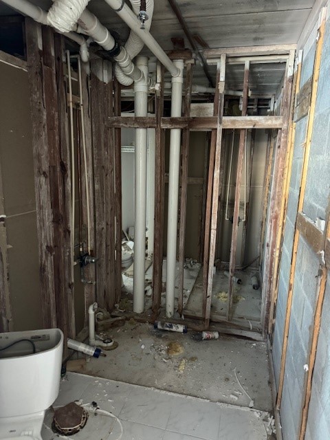 Bathroom rebuild during renovation